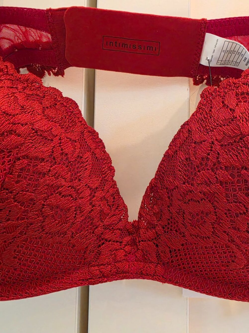 Intimissimi Pretty Flowers Gioia Wireless Super Push-up Bra, Size 34B, in RED